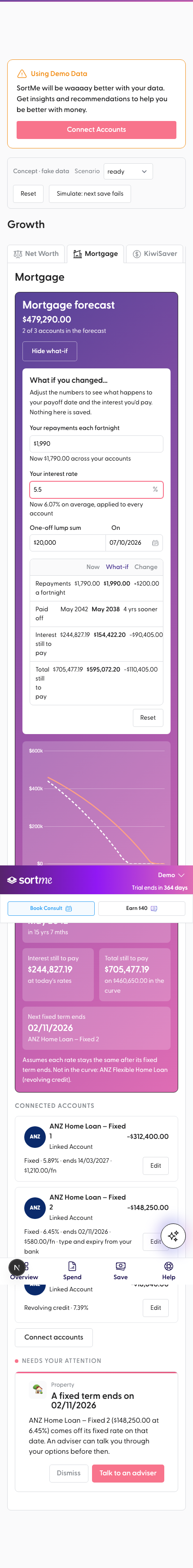 Add a lump sum and a lower rate on top (mobile)